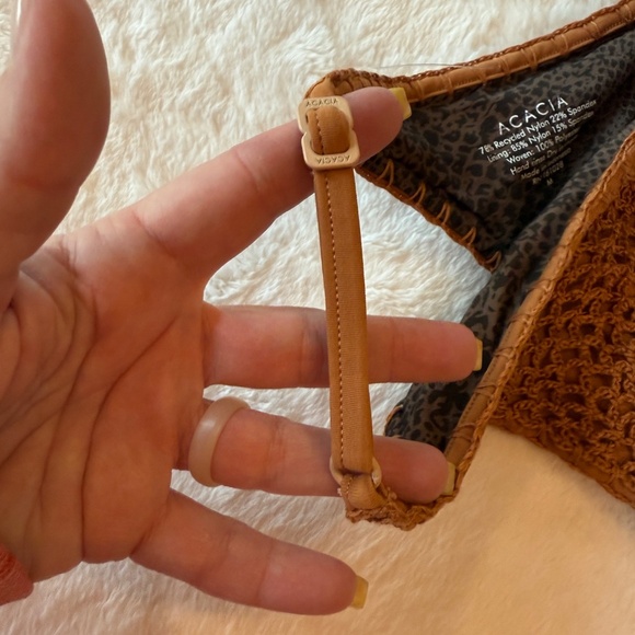 New! Acacia Neema Crochet Bikini Bottom in Tobacco 45547 - Picture 6 of 9